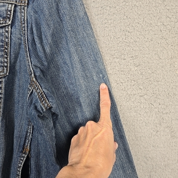 Seven 7 Jean Denim Jacket Blue Button Front Size 2XL - Picture 5 of 13
